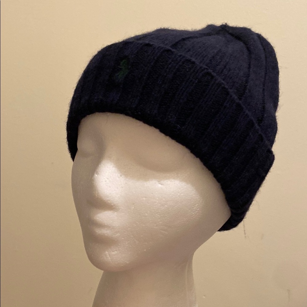 Polo by Ralph Lauren Dark Blue Knit Hat 80% wool